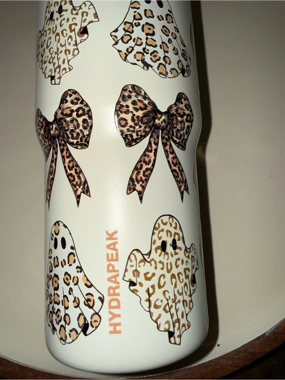 Creme Leopard Print Insulated Bottle
